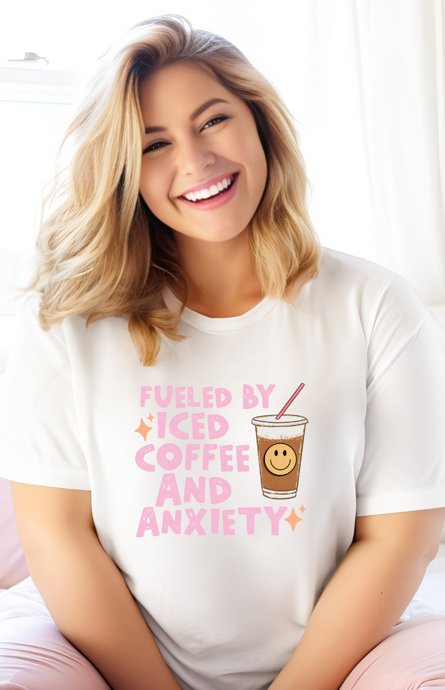 Fueled By Coffee And Anxiety Tee - White