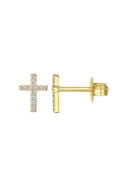 Gold Cross Earrings