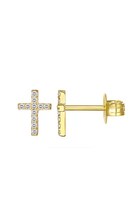 Gold Cross Earrings