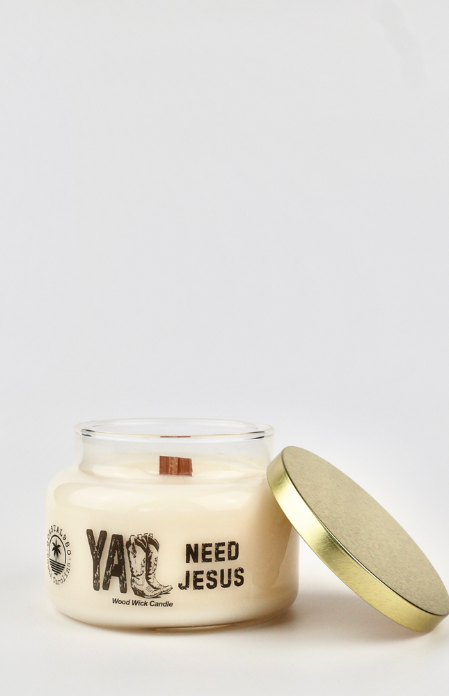 Y'all Need Jesus Wood Wick Candle