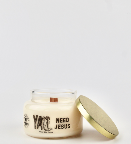 Y'all Need Jesus Wood Wick Candle