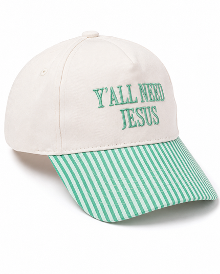Y'all Need Jesus Stripe Baseball Hat