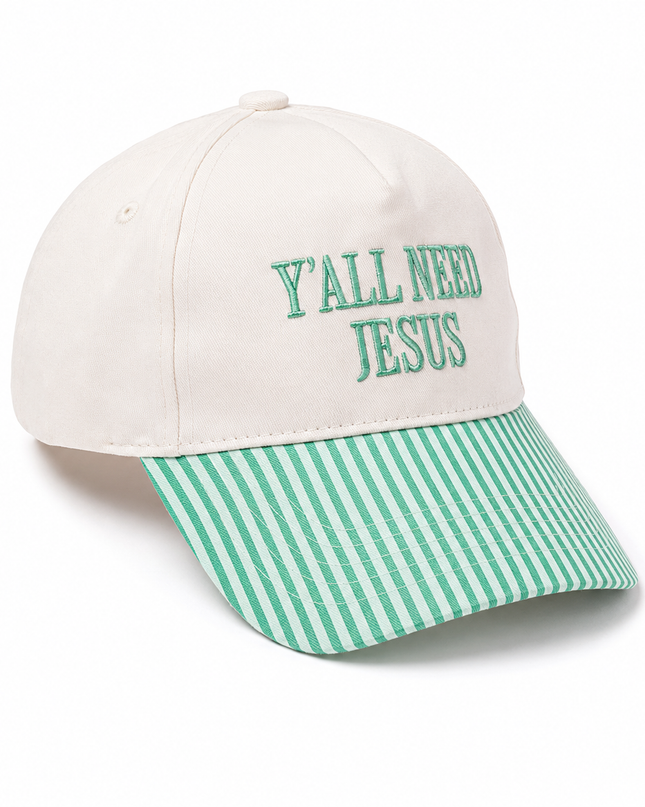 Y'all Need Jesus Stripe Baseball Hat