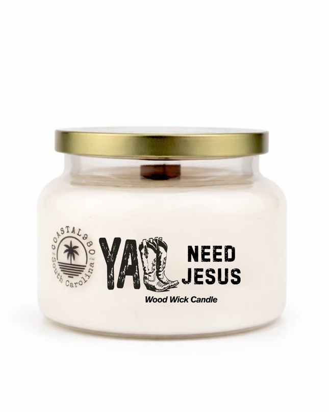 Y'all Need Jesus Wood Wick Candle