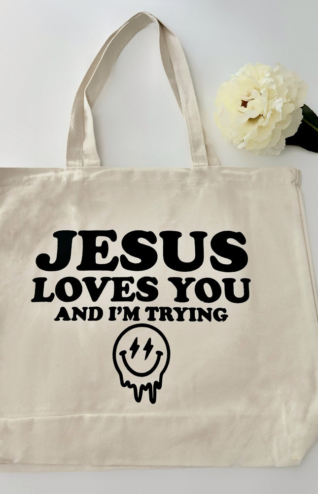 Jesus Loves You Organic Cotton Market Tote