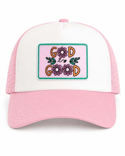 God Is Good Pink Trucker Hat