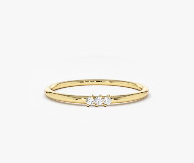 Gold Triple Stone Ring