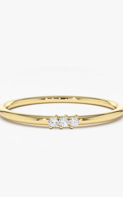 Gold Triple Stone Ring