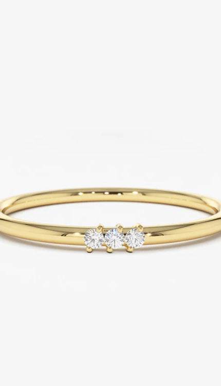 Gold Triple Stone Ring