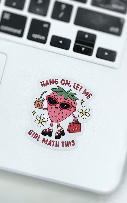 Hang On Girl Math Sticker