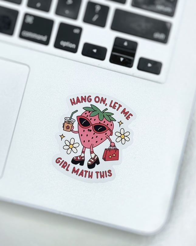 Hang On Girl Math Sticker