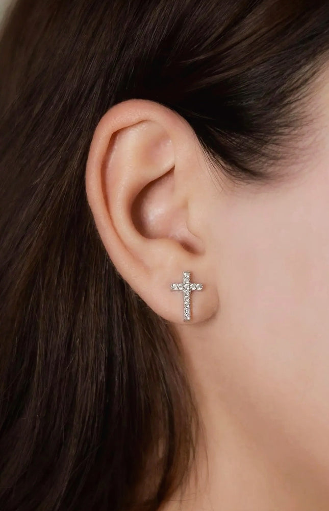 Silver Cross Earrings