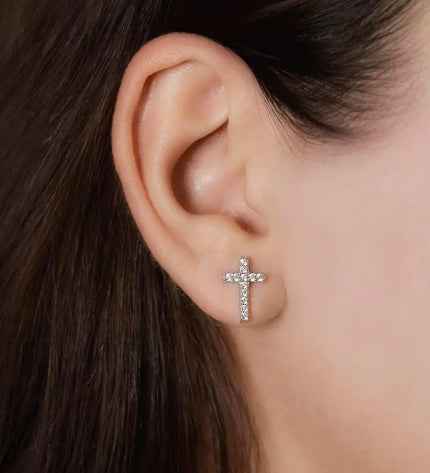 Silver Cross Earrings