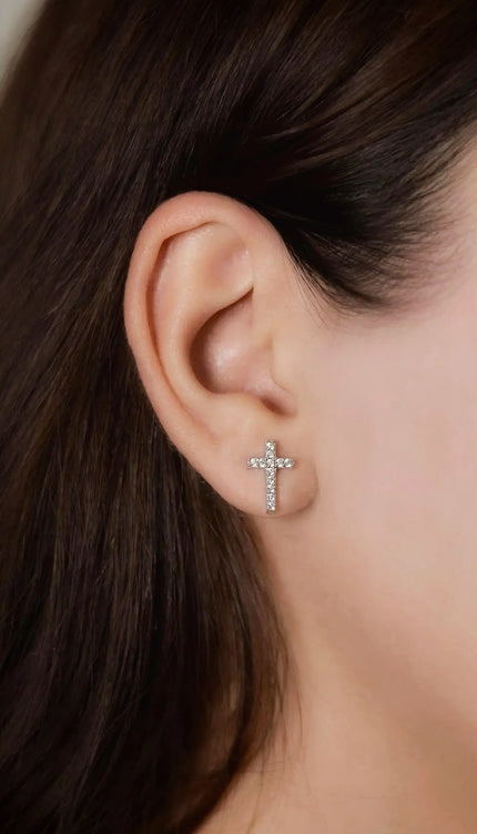 Silver Cross Earrings