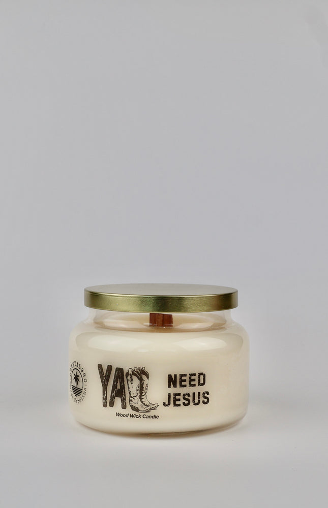 Y'all Need Jesus Wood Wick Candle