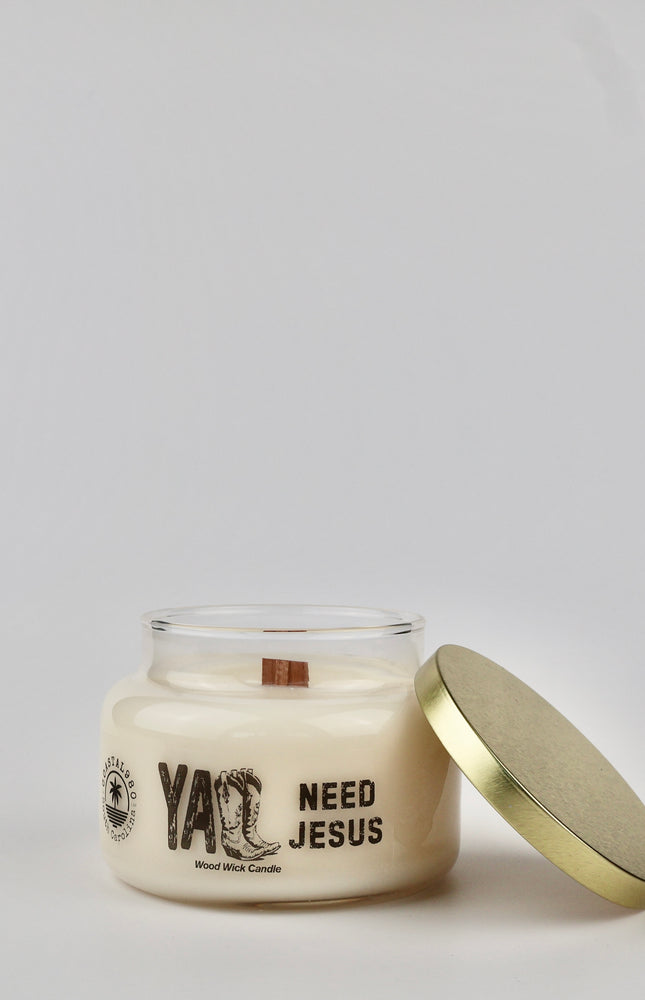 Y'all Need Jesus Wood Wick Candle