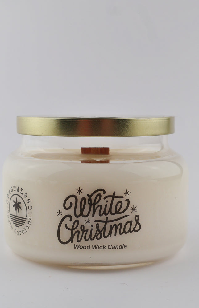 White Christmas Wood Wick Candle