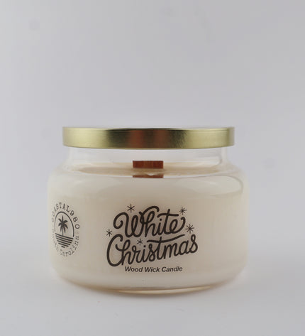 White Christmas Wood Wick Candle