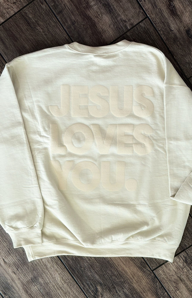 Jesus Loves You Sand Crewneck