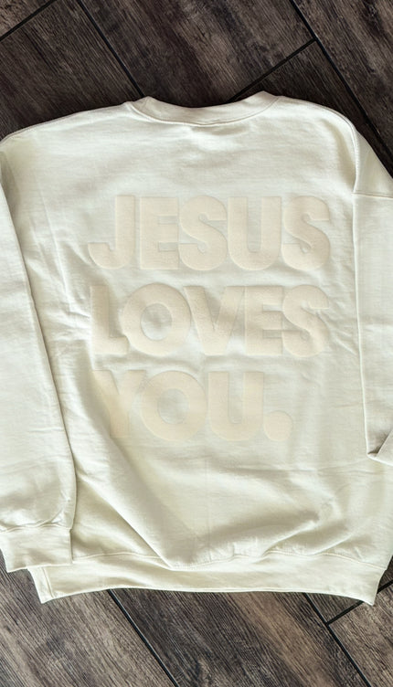 Jesus Loves You Sand Crewneck