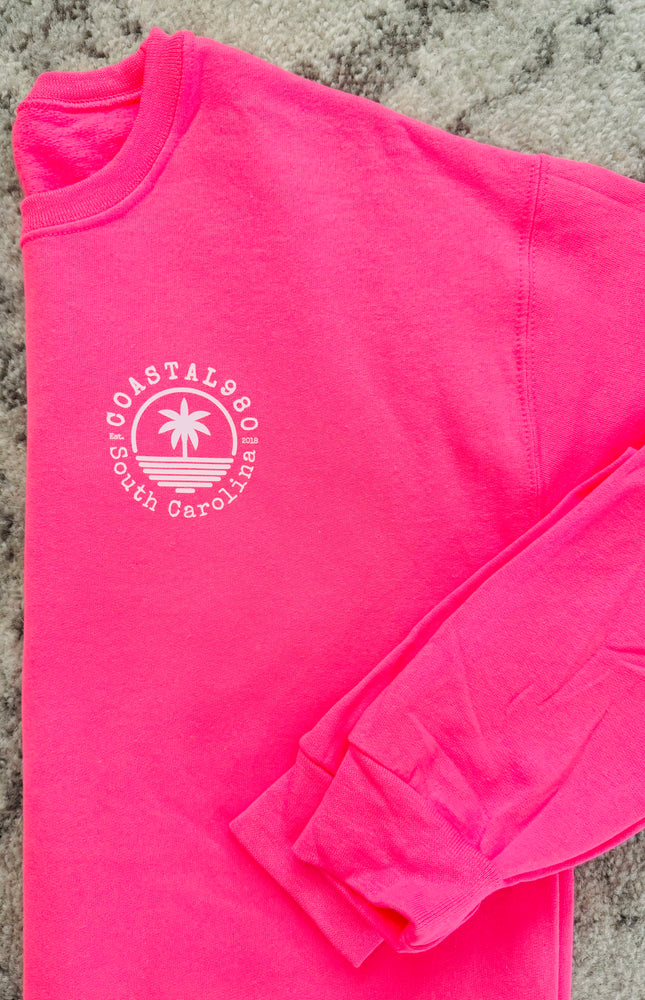 Trust In The Lord Neon Pink Crewneck