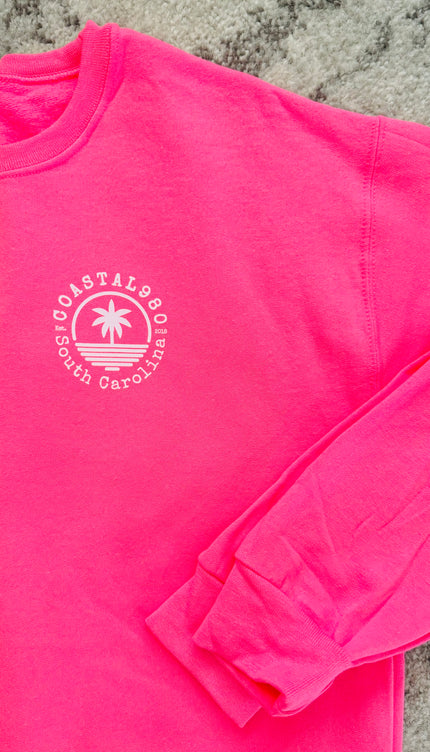 Trust In The Lord Neon Pink Crewneck