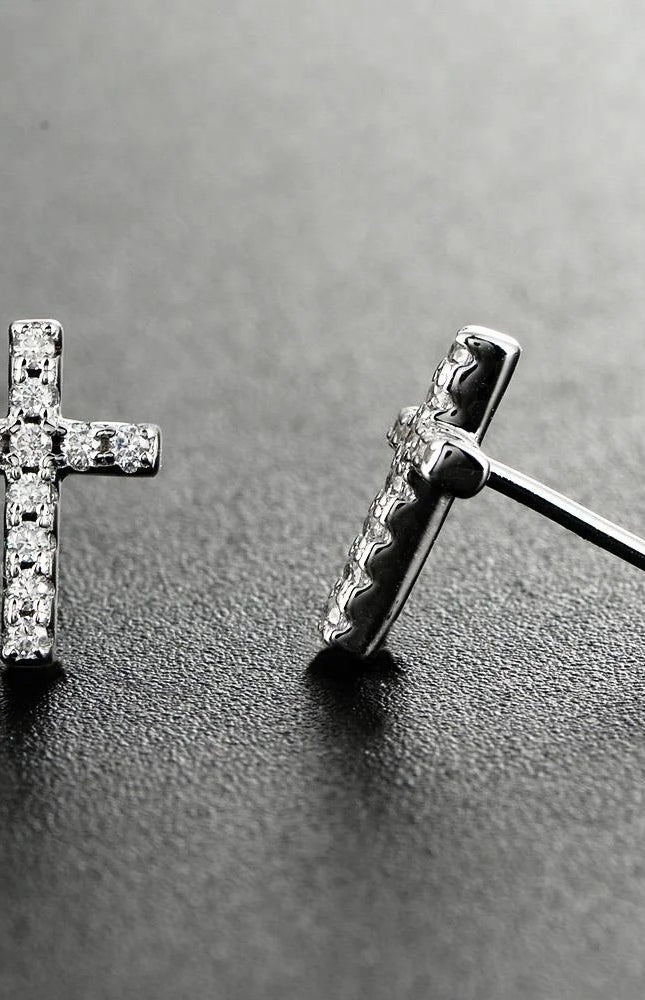 Silver Cross Earrings