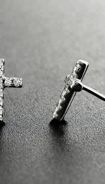 Silver Cross Earrings