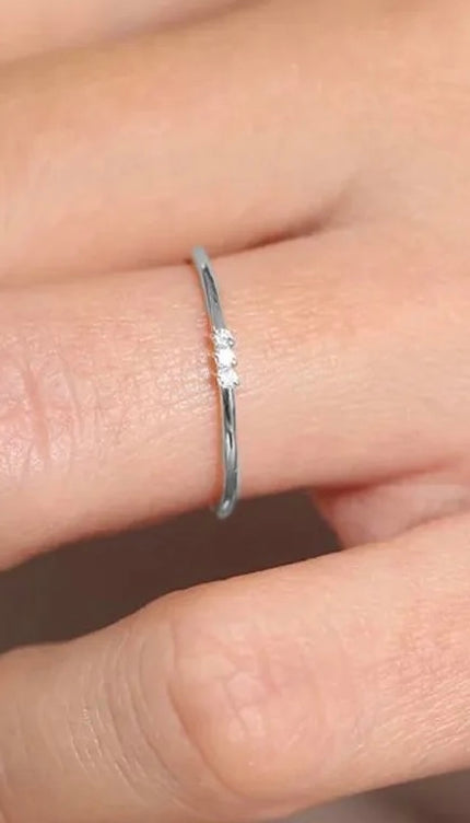 Silver Triple Stone Ring