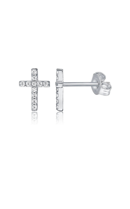 Silver Cross Earrings