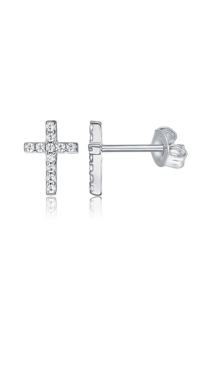 Silver Cross Earrings