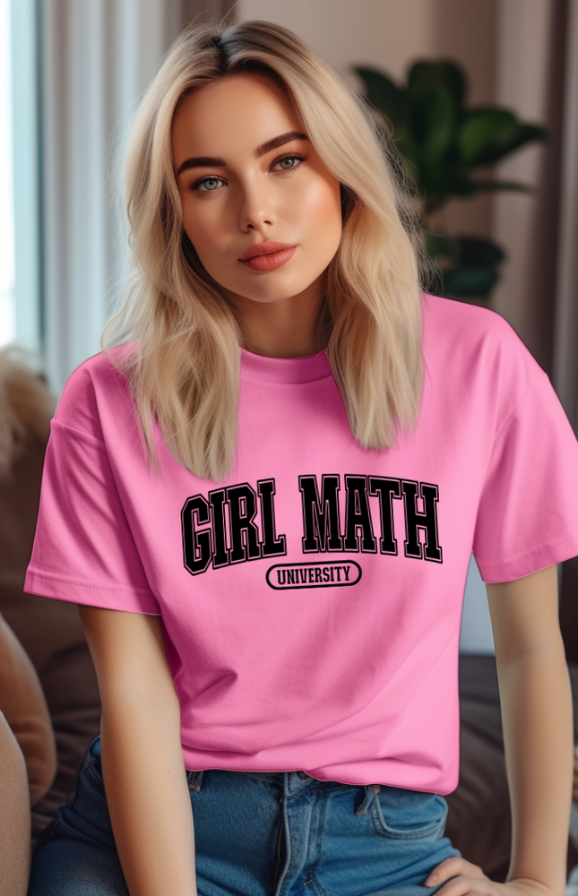 Girl Math University Tee - Pink