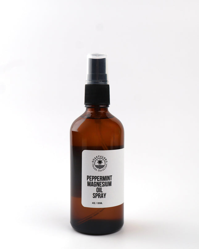 Natural magnesium spray for recovery and muscle relaxation.